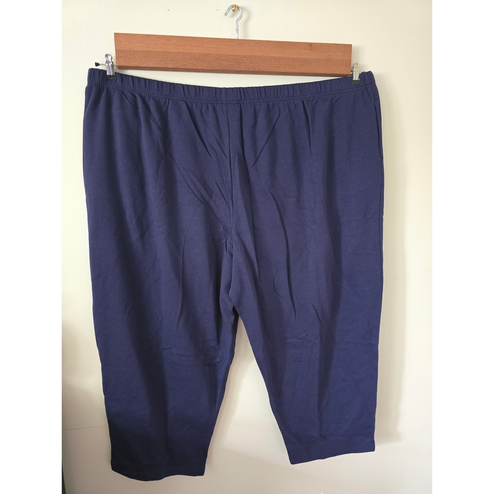 Woman Within 5X navy fleece sweatpants NWOT